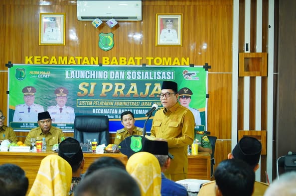Bupati Muba Luncurkan Aplikasi SI PRAJA di Kecamatan Babat Toman
