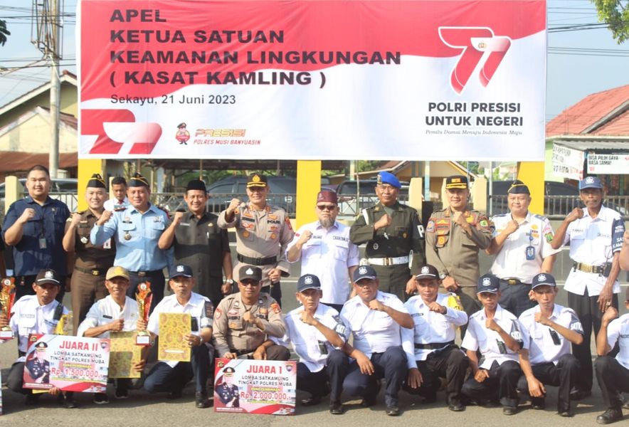 Jaga Kamtibmas, Polres Muba Gelar Apel Ketua Satkamling