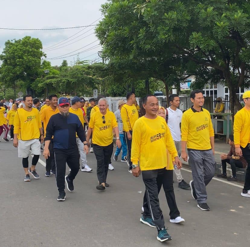 Masyarakat Muba Antusias Ikuti Jalan Sehat HUT ke-58 Partai Golkar