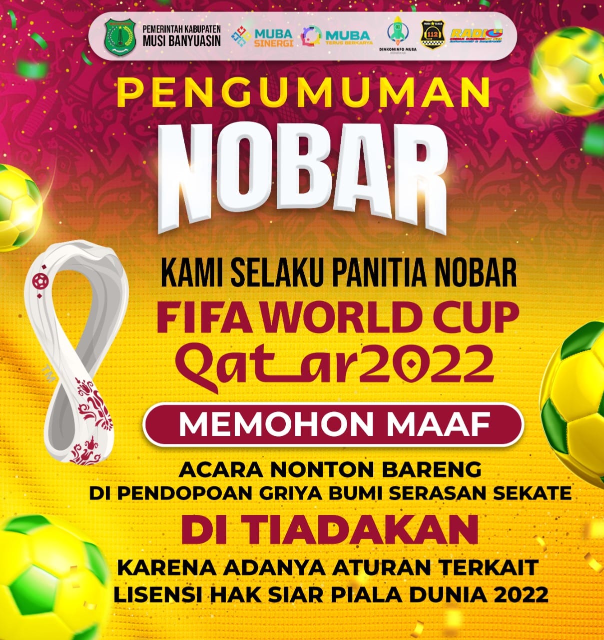 Mohon Maaf, Nobar Batal Digelar