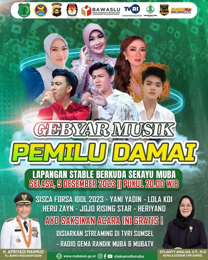 Muba Jadi Pilihan Lokasi Gebyar Musik Pemilu Damai 2024 