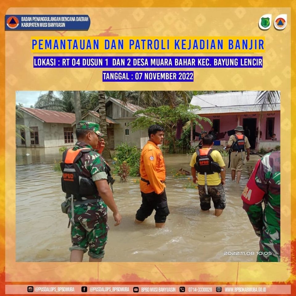 Sungai Bahar Muba Meluap, 586 KK Terdampak