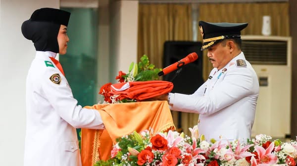 Upacara Penurunan Bendera Merah Putih di Muba Berlangsung Khidmat